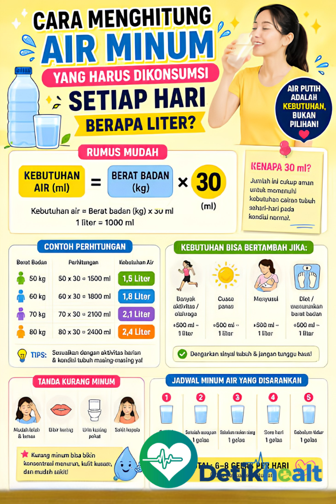 Cara Menghitung Kebutuhan Air Putih Harian: 3 Rumus Akurat untuk Kesehatan Optimal
